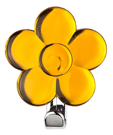 Kukica za peškire cvet providno žuta B25, samolepljiva