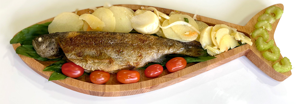 Daska od drveta bukve u obliku ribe 40x15cm - Image 1