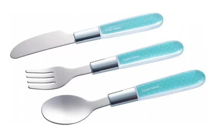 Canpol baby pribor - metalni set nož, viljuška i kašika 9/477, blue