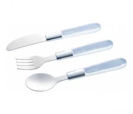 Canpol baby pribor - metalni set nož, viljuška i kašika 9/477, beli