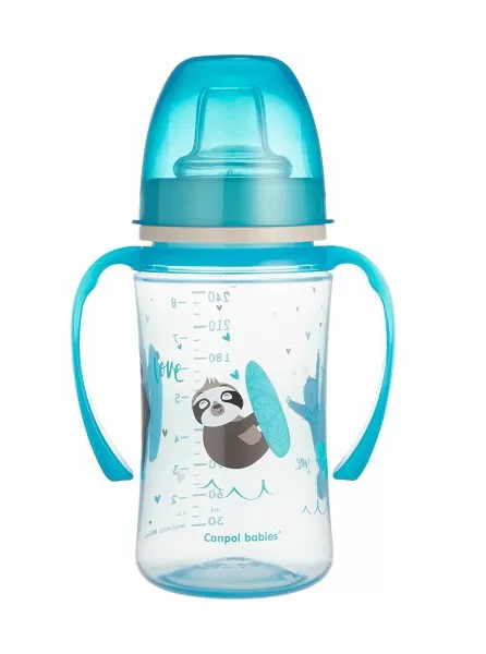 Canpol baby šolja Easy start 35/208 Colorful animals 240ml, plava