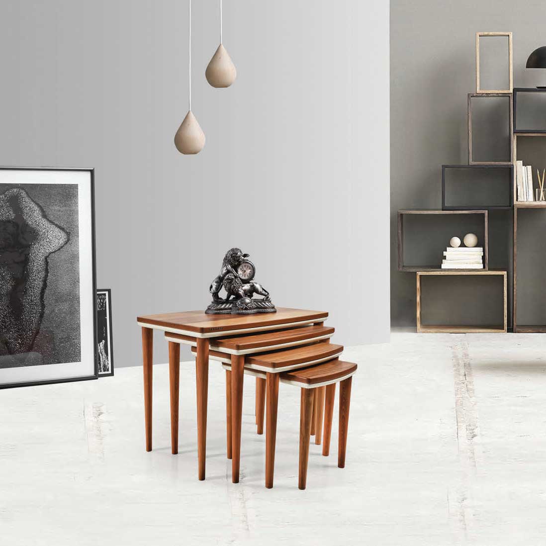 Komplet od 4 Klub Stola - VIZYON - Orah