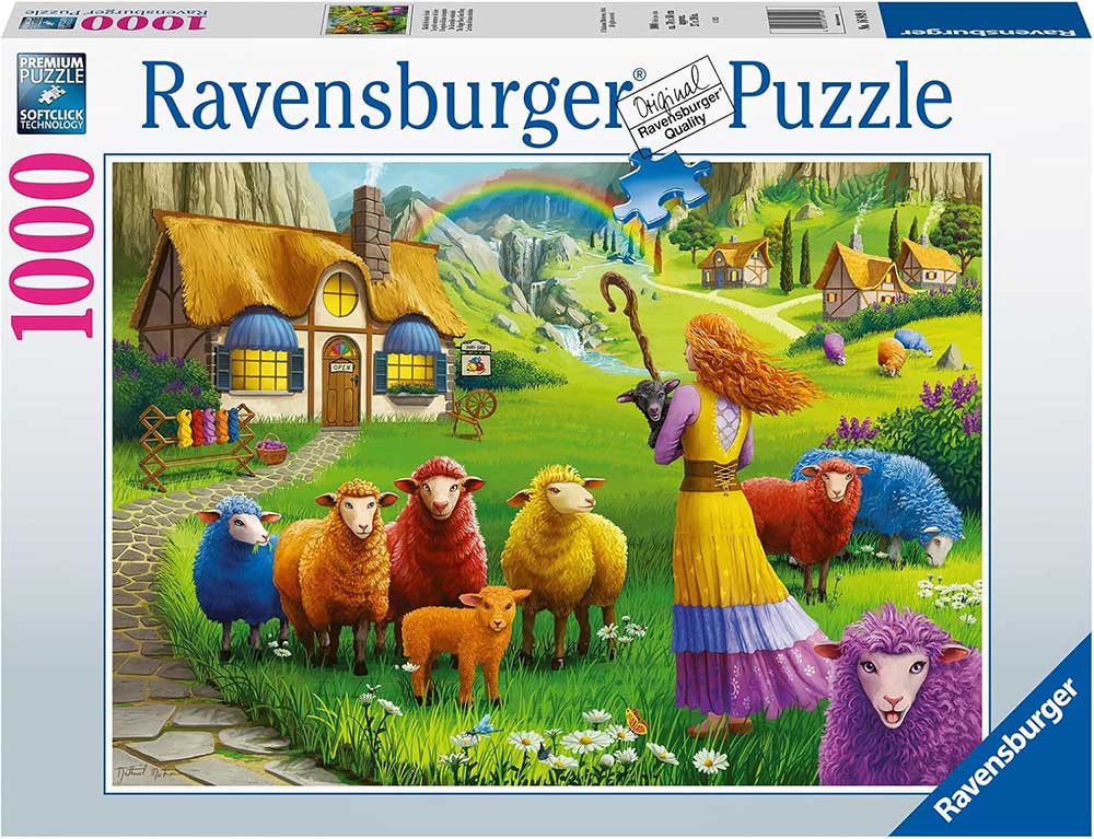 Puzzle 1000 delova Prodavnica vune Srećna ovca Ravensburger 16949