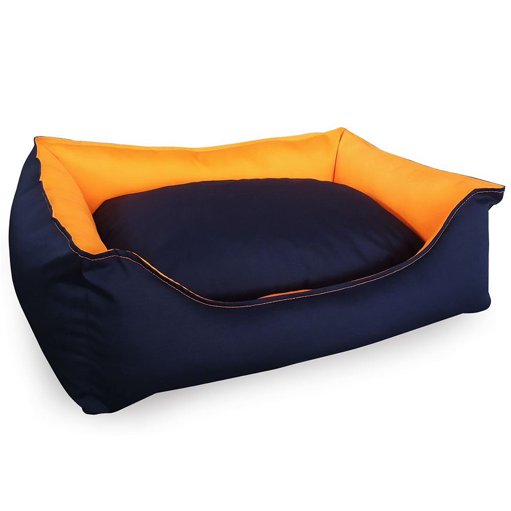Pet Line Krevet za pse 2u1 Square Navy Orange veličina S