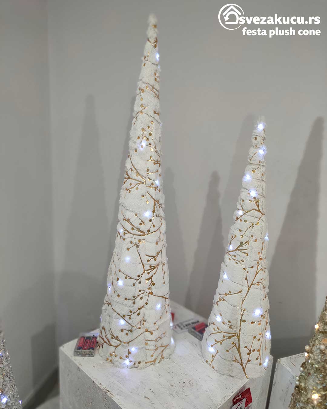 Svetleća LED Kupa Plush Cone 80 cm Bela