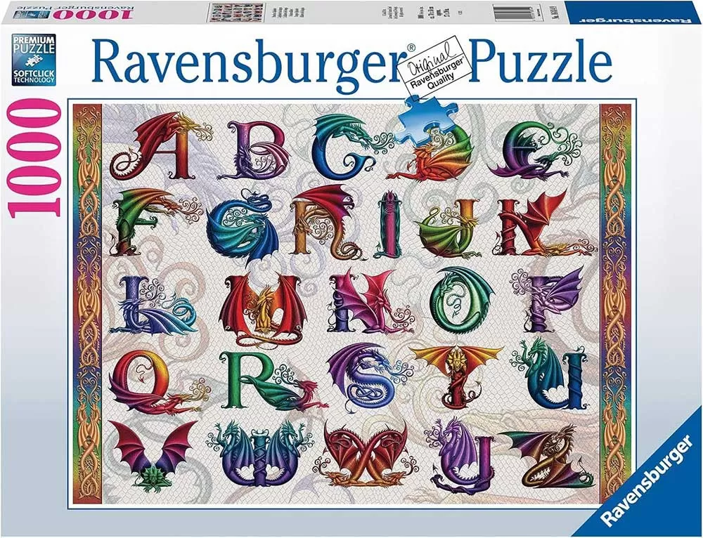 Puzzle slagalica 1000 delova Zmajev alfabet Ravensburger 16814