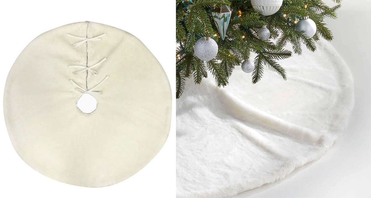 Podloga za jelku White Puff  - veštačko krzno 100cm