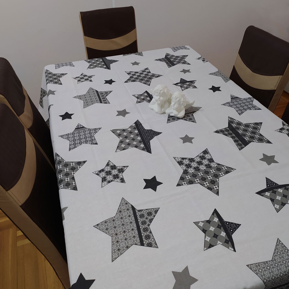 Dekorativni novogodišnji stolnjak Estella Grey 180x130cm