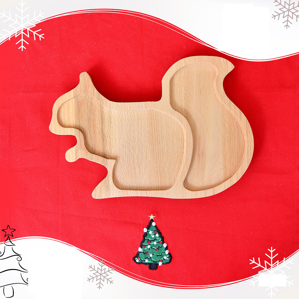 Daska od drveta bukve u obliku veverice 26x18cm