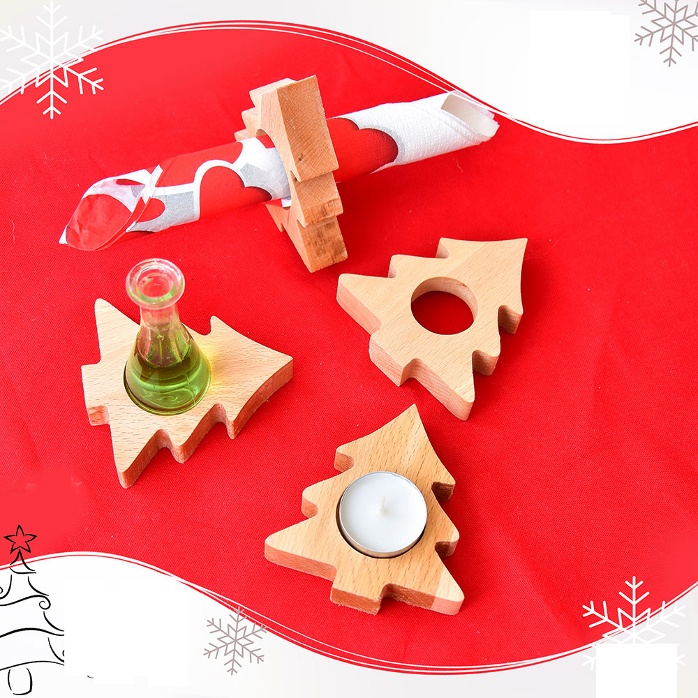 Visenamenska jelkica od drveta bukve 4kom