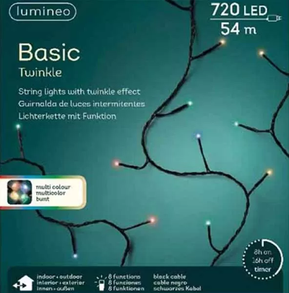 Lumineo Novogodišnje lampice za spoljnu i unutrašnju upotrebu Multicolor 54m 720 LED 494197