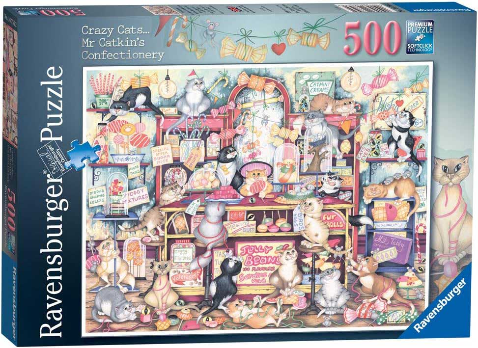 Puzzle slagalica 500 delova Lude mačke u pozamanteriji Ravensburger 16756