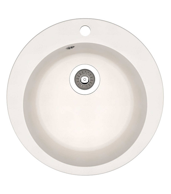 Dr.Gans Gala okrugla granitna sudopera u beloj boji