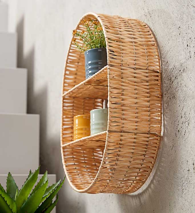 Zidna polica od vrbovog pruća