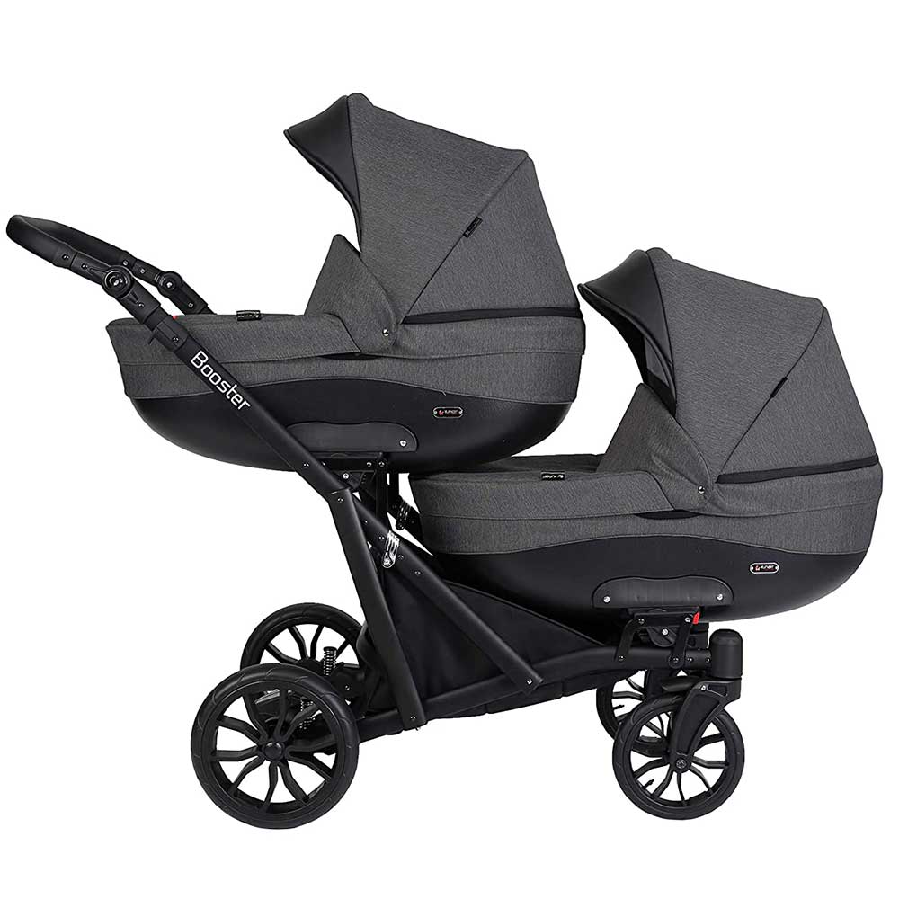 Kunert Booster kolica za blizance set 2u1 tamno siva - Image 1