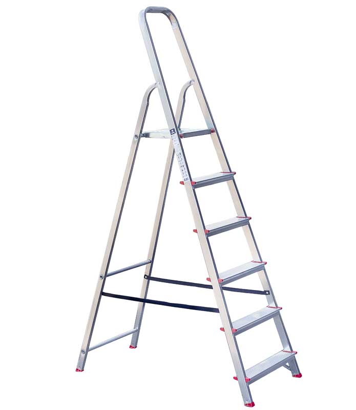 Aluminijumske merdevine sa pet stepenika i platformom CXT06-06