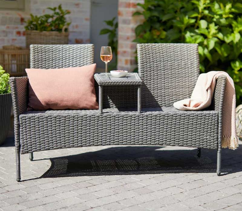 Baštenska klupa za dvoje sa stočićem Delilah Grey