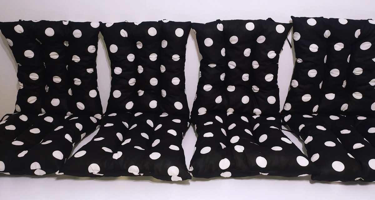 Pamučni Jastuk sa Naslonom Za Stolicu 50 x 100 cm Big Dots BW