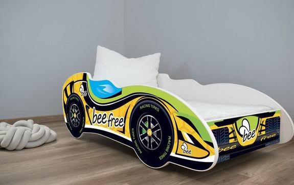 Dečiji krevet sa dušekom i letvicama 160x80 Formula1 Bee free