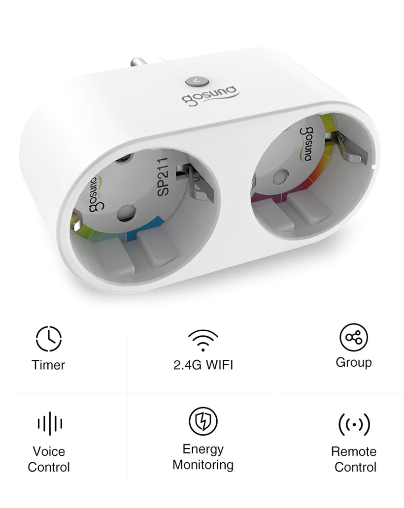 Dvostruka pametna WiFi utičnica Gosund SP211-1