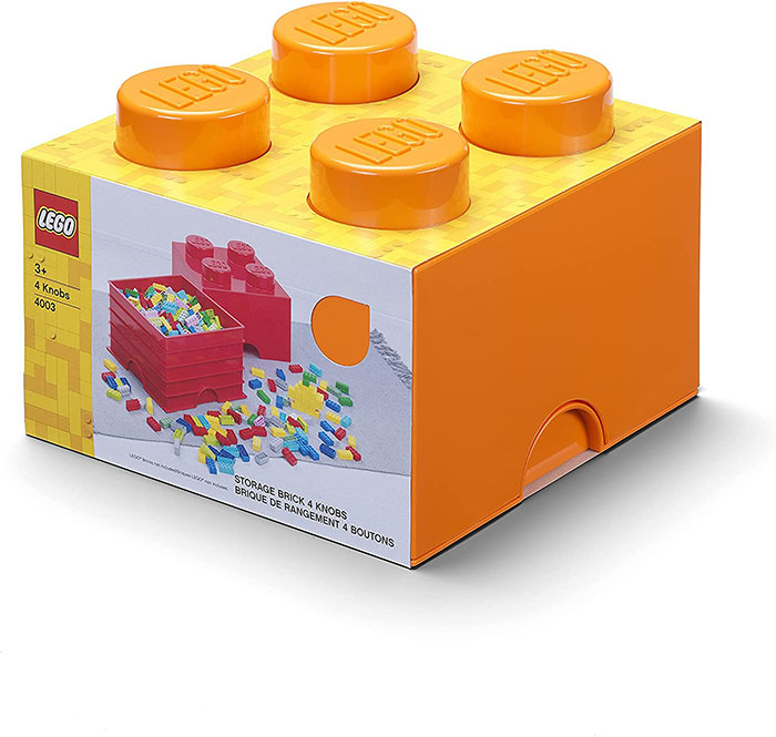 Kutija za odlaganje LEGO® Kocka 4  25x25x18cm narandžasta 4003