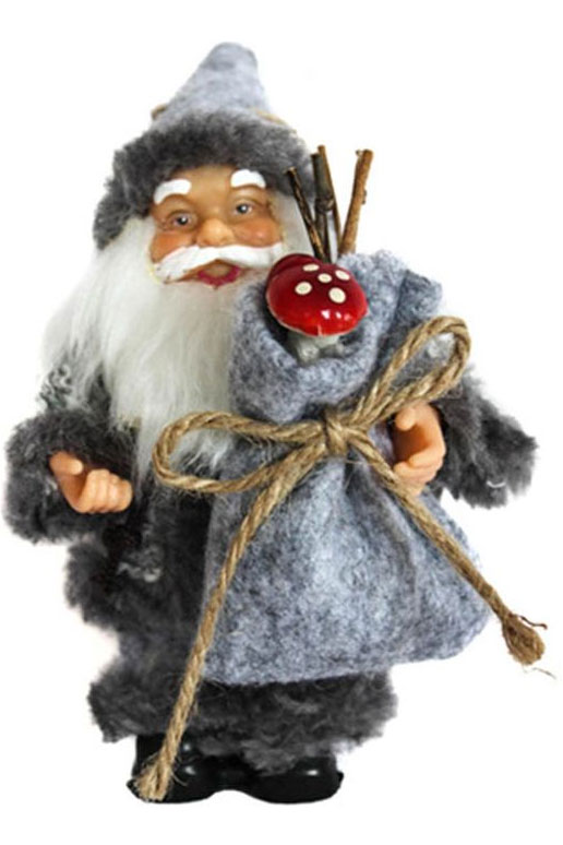 Set figurica 13 cm 6 kom Deco Santa Grey