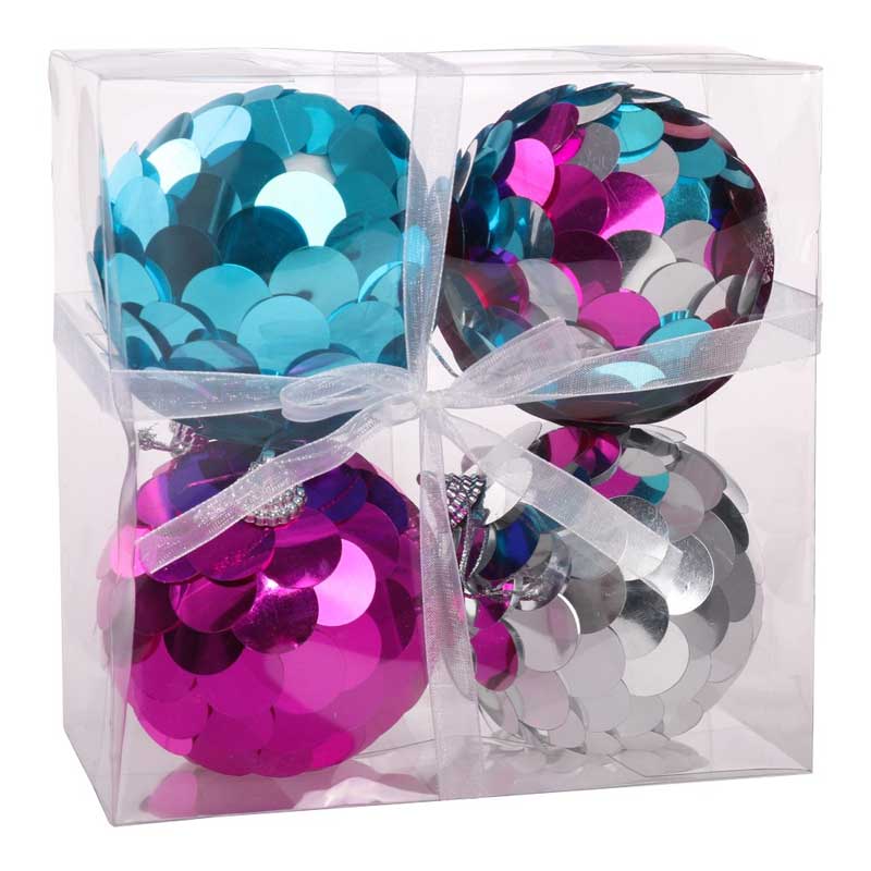 Ukrasi za novogodišnju jelku Kugle Icy Foam 8cm 4kom. Hologram