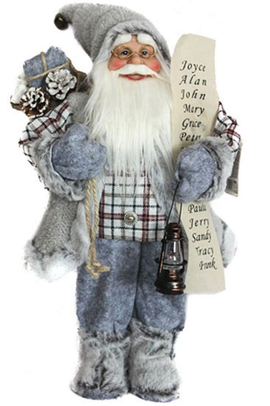 Deda Mraz Figura Visine 45 cm Deco Santa Grey