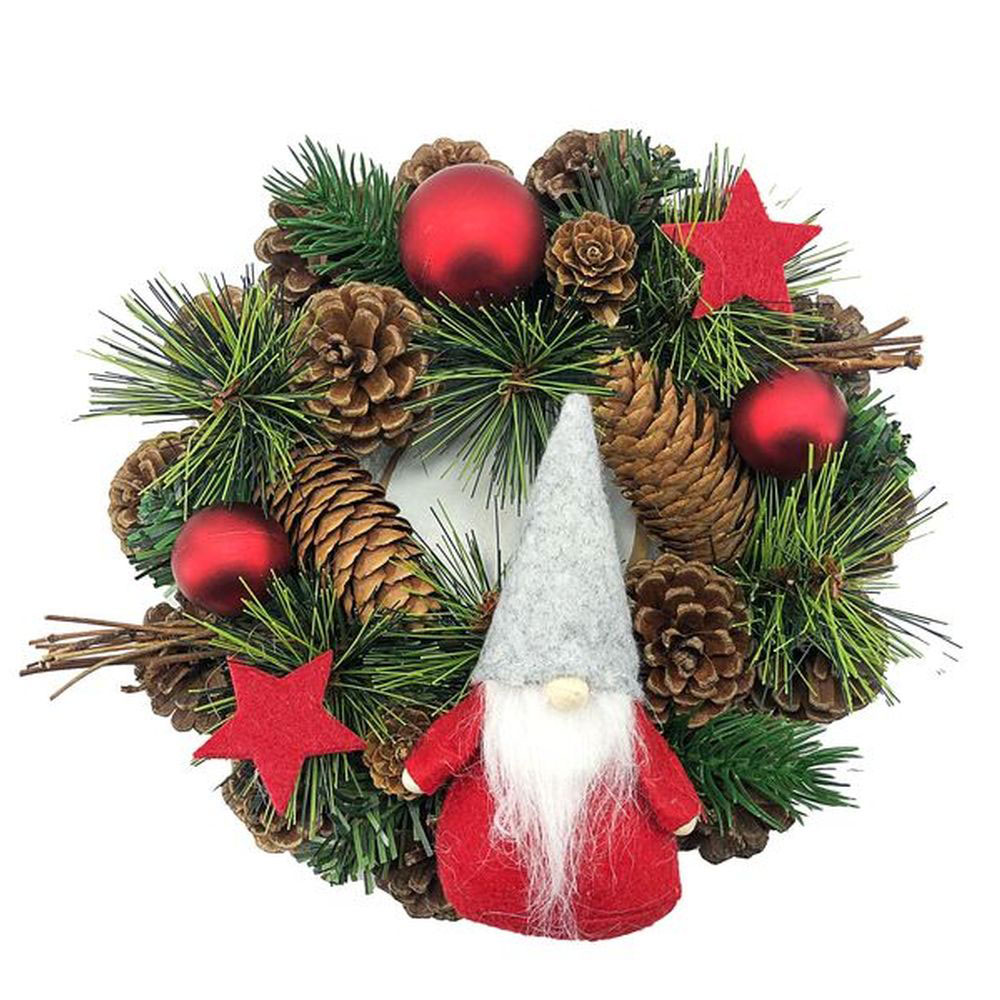 Novogodišnja i božićna dekoracija Božićni venac Patuljak 23cm