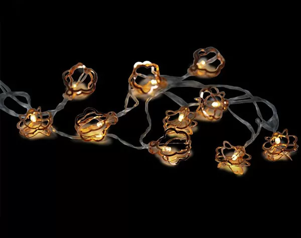 Festa Novogodišnje lampice na baterije Zlatni cvetovi 10LED