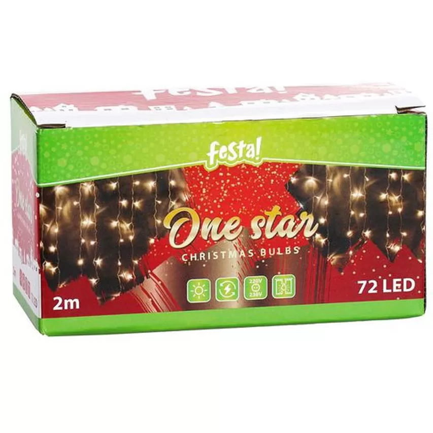 Novogodišnje lampice Zavesa 200x50cm 72LED toplo bela