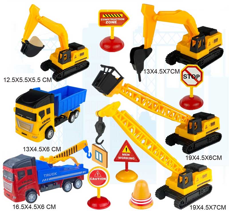 Građevinska vozila i mašine Komplet sa saobraćajnim znakovima 587143 - Image 1