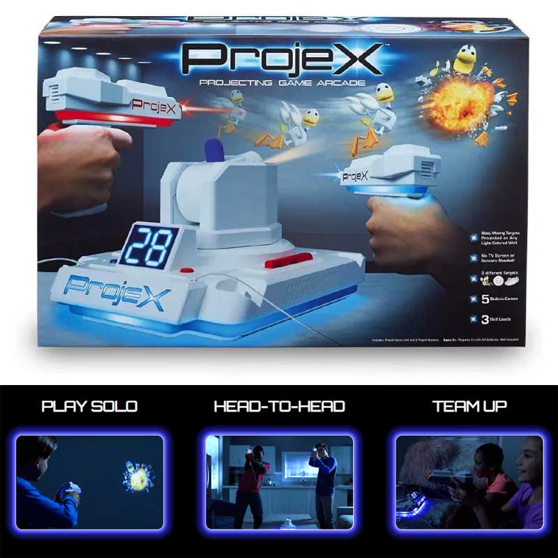 Projex Prenosna akciona igra sa blasterima i projektovanim pokretnim metama
