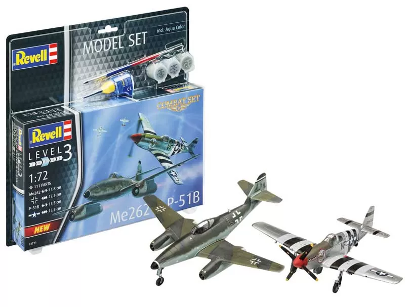 Revell Komplet za sklapanje borbenih aviona Me262 i P-51B Mustang 1:72 63711