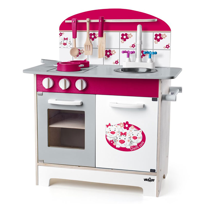 WOODY Drvena kuhinjica sa priborom Chichi Cats 91781 - Image 1