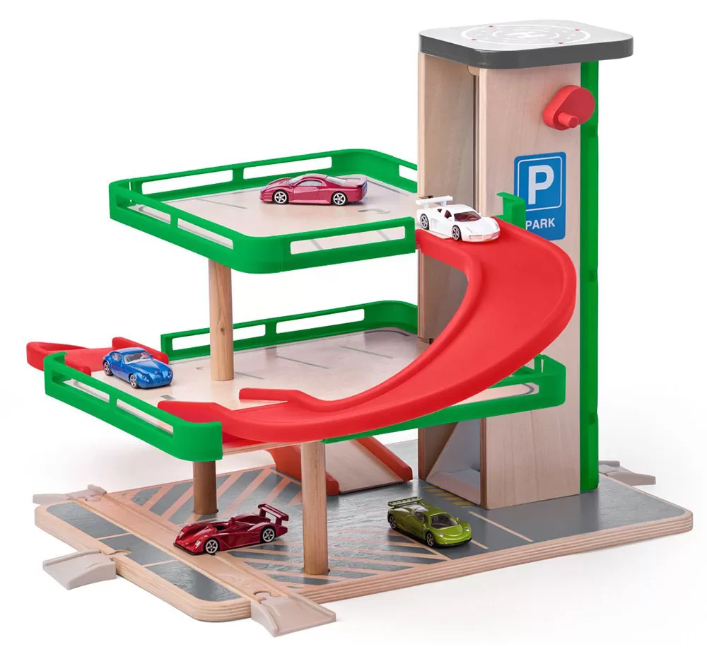 WOODY Garaža sa liftom i SIKU autićima 93070