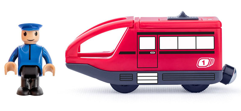 WOODY Delovi za drvenu prugu - Lokomotiva za brzi voz crvena 91908