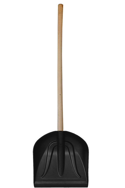 Plastična crna lopata za sneg L35 Eko sa drškom