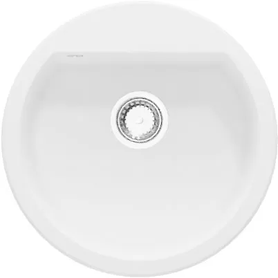 Okrugla granitna sudopera sa sifonom SanDonna Premium Lena u beloj boji