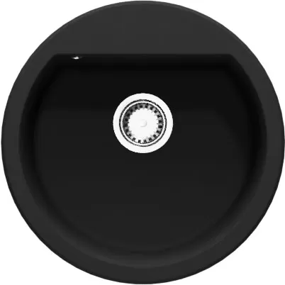 Okrugla granitna sudopera sa sifonom SanDonna Premium Lena u crnoj mat boji