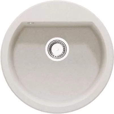 Okrugla granitna sudopera sa sifonom SanDonna Premium Lena u tamno bež boji