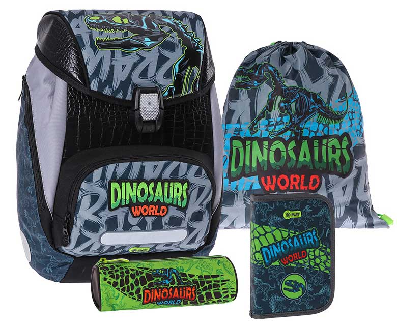 Komplet Školski ranac Pernice i Torbica za patike Dino world - Image 1