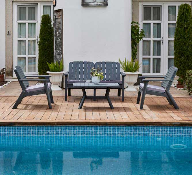 Tilia Garnitura za baštu ili terasu Silva Anthracite Charcoal