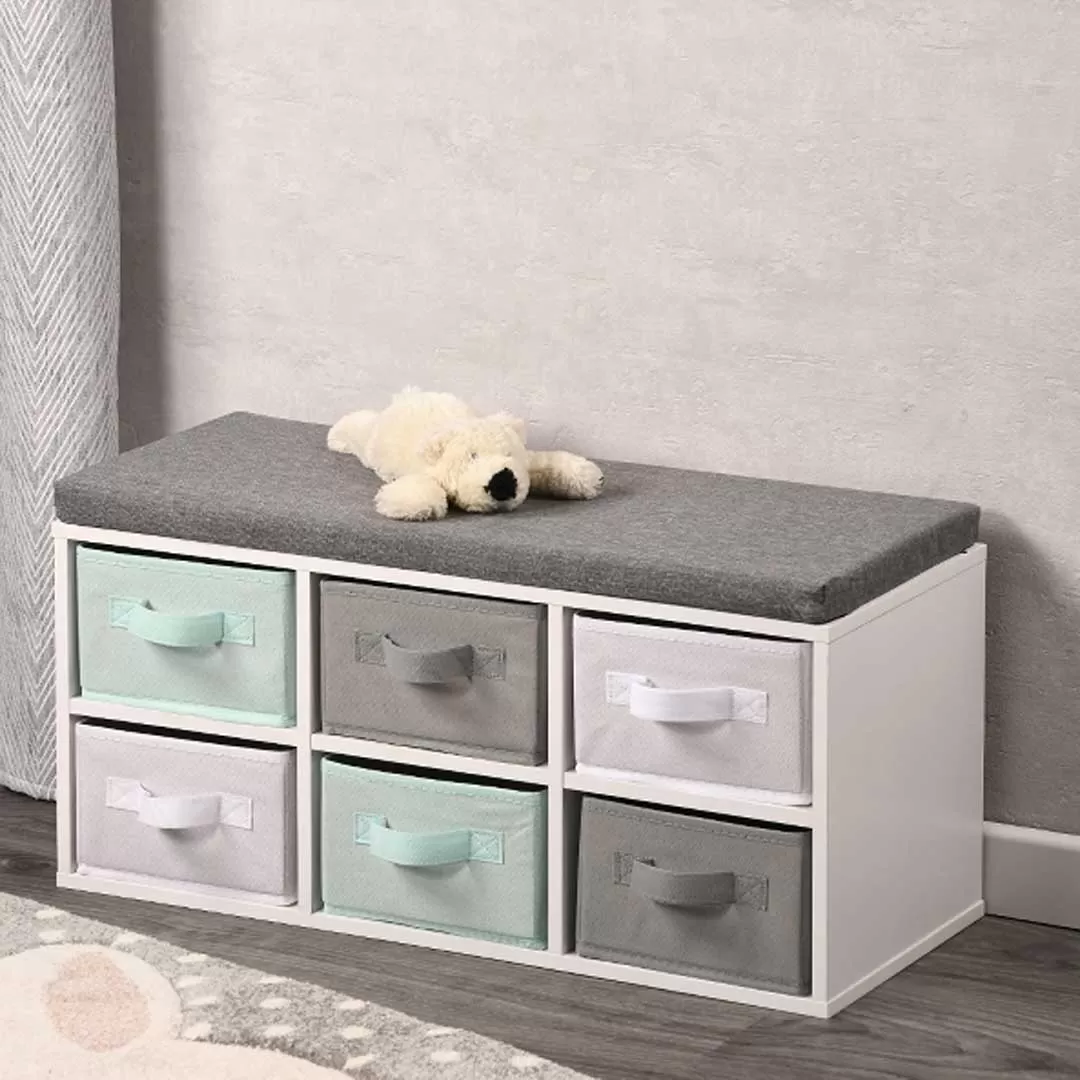 Polica Sa Kutijama i Klupom Za Sedenje Kesper