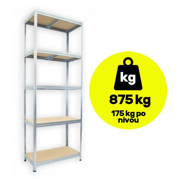 Metalna polica velike nosivosti 5x175kg 213x90x45cm