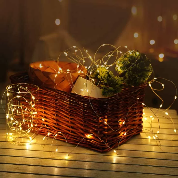 Dekorativne lampice na baterije 100 LED Toplo bele ML-C1011