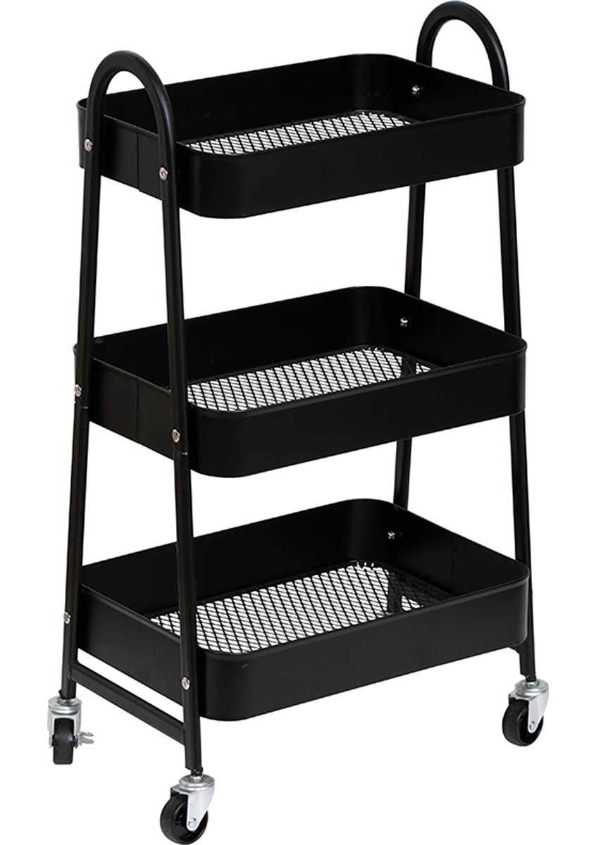 Tendance Polica Sa Točkićima - 3 Nivoa - Black