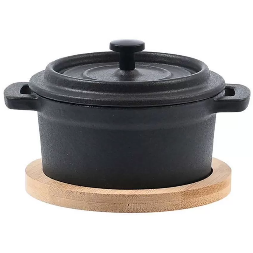 Estia Kaserola 10cm od livenog gvožđa sa podmetačem od bambusa ES01-18696