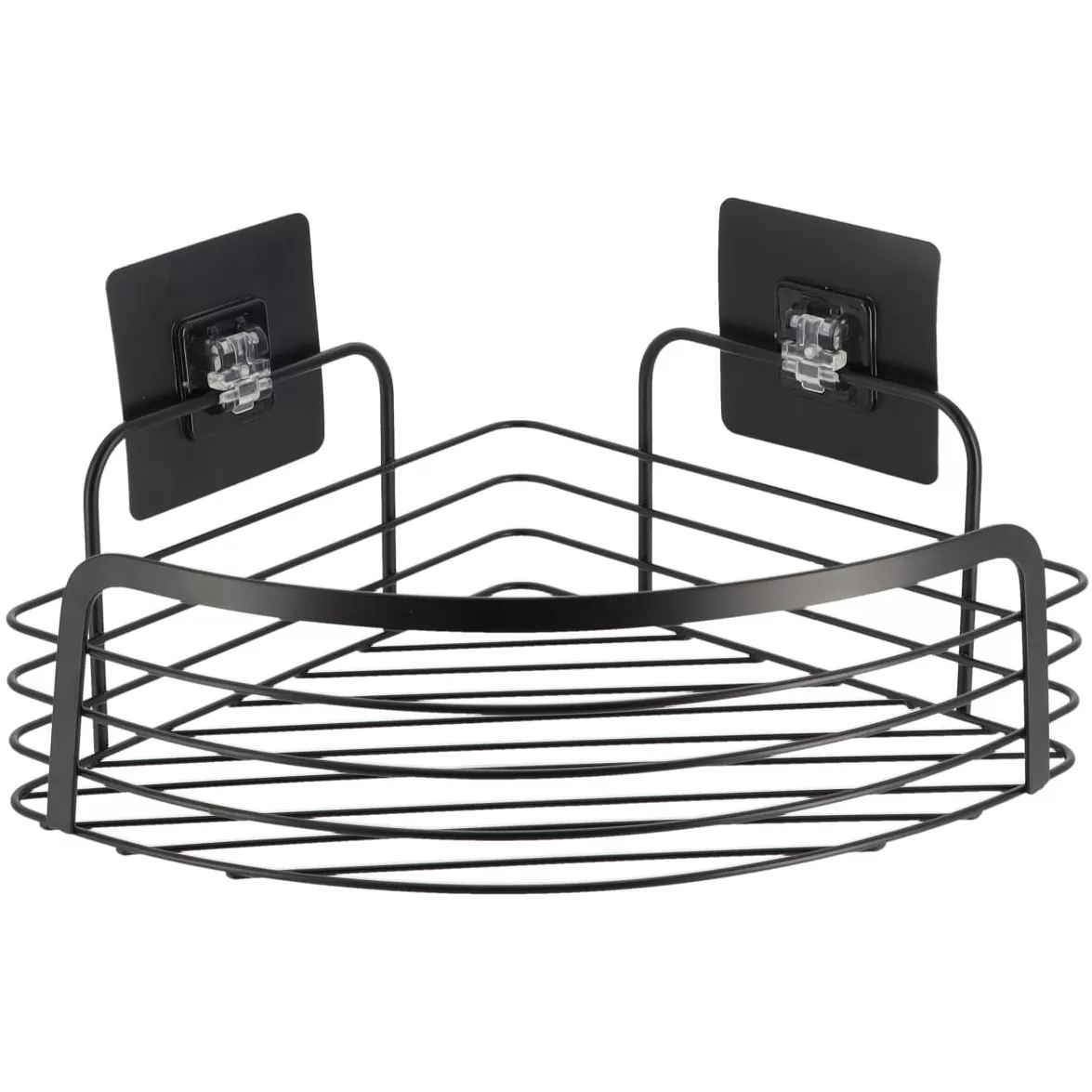 Tendance Ugaona Žičana Polica Samolepljiva 3m Metal Crna