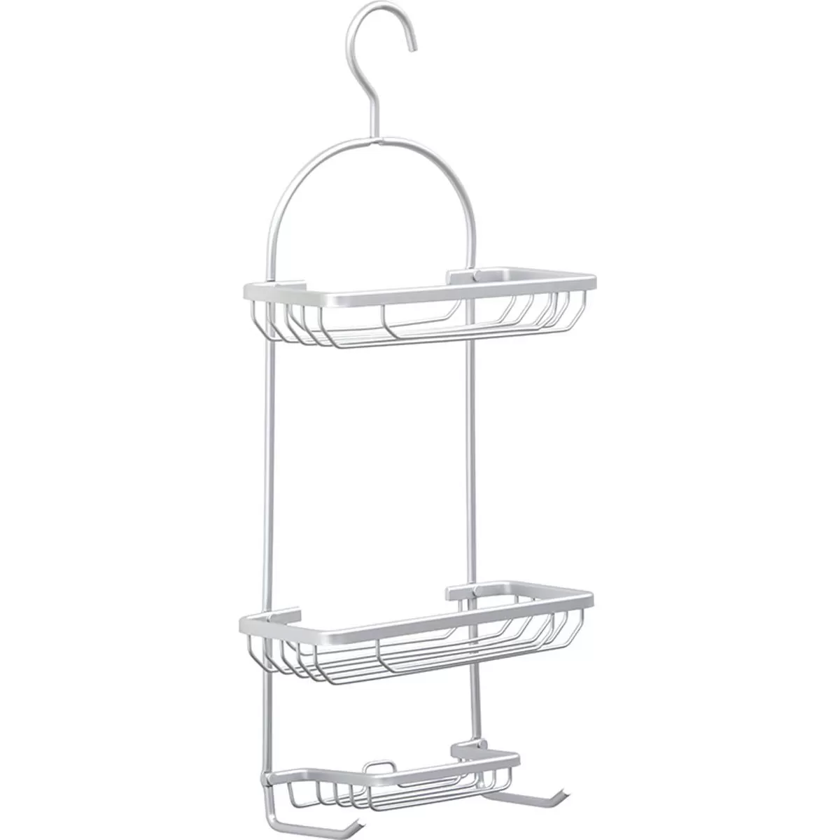 Tendance Dvostruka Viseća Polica Velika Sa Kukicom 28x12,5x65 Cm Aluminijum Hrom